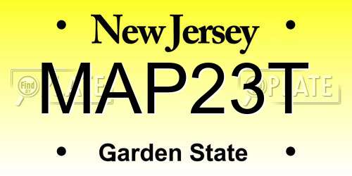 MAP23T New Jersey License Plate