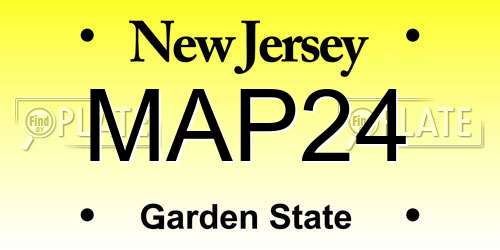 MAP24 New Jersey License Plate