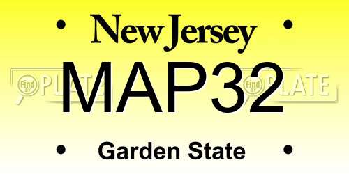 MAP32 New Jersey License Plate