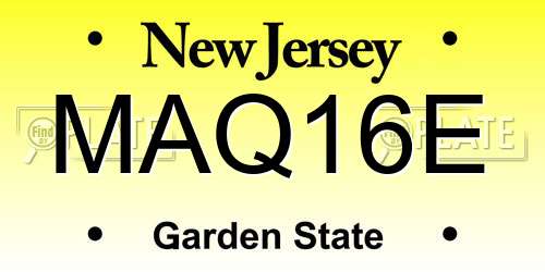 MAQ16E New Jersey License Plate