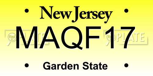 MAQF17 New Jersey License Plate