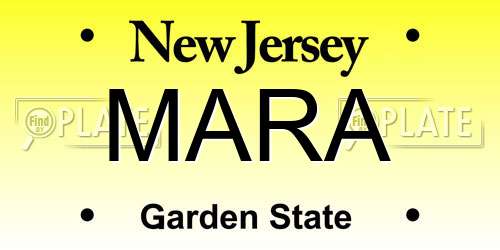 MARA New Jersey License Plate