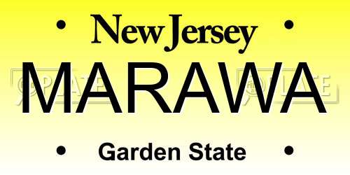 MARAWA New Jersey License Plate