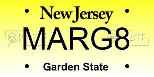 MARG8 New Jersey License Plate