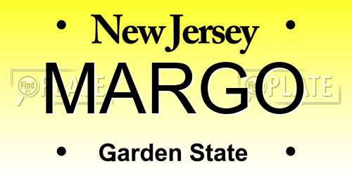 MARGO New Jersey License Plate