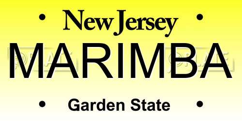 MARIMBA New Jersey License Plate