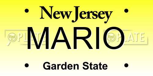 MARIO New Jersey License Plate