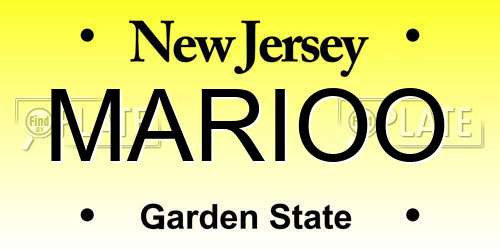 MARIOO New Jersey License Plate