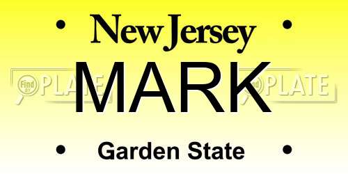 MARK New Jersey License Plate