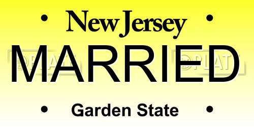 MARRIED New Jersey License Plate
