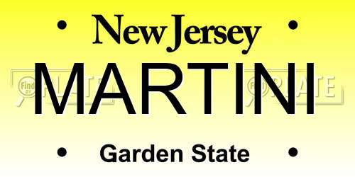 MARTINI New Jersey License Plate