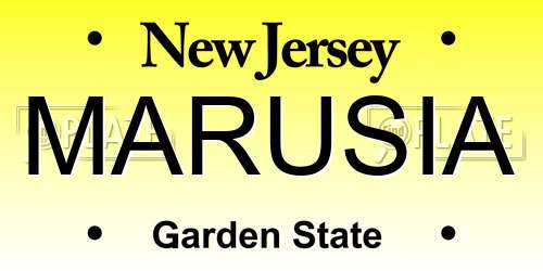 MARUSIA New Jersey License Plate