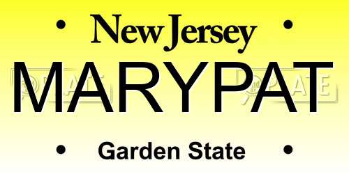 MARYPAT New Jersey License Plate
