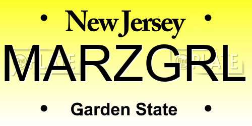 MARZGRL New Jersey License Plate