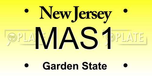 MAS1 New Jersey License Plate