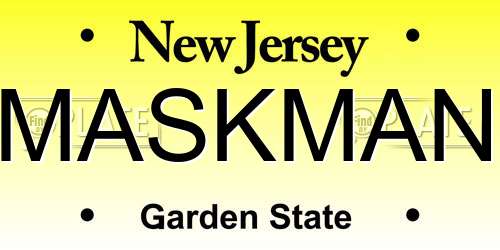 MASKMAN New Jersey License Plate
