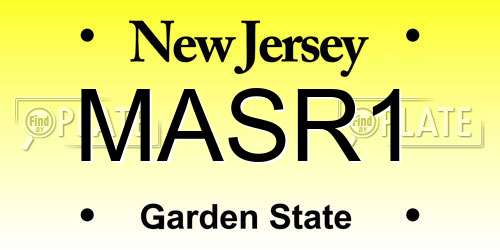 MASR1 New Jersey License Plate