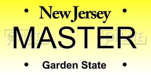 MASTER New Jersey License Plate