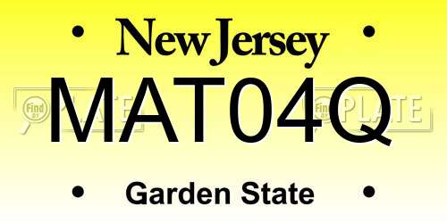 MAT04Q New Jersey License Plate