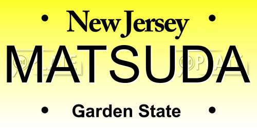 MATSUDA New Jersey License Plate