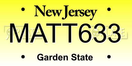 MATT633 New Jersey License Plate