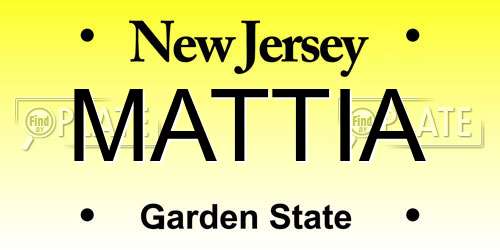 MATTIA New Jersey License Plate