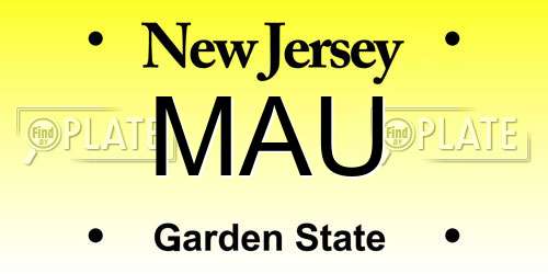 MAU New Jersey License Plate