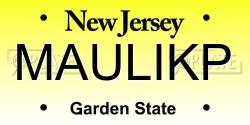 MAULIKP New Jersey License Plate