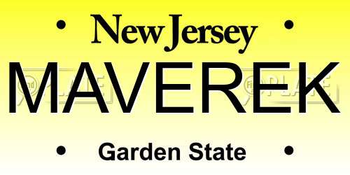 MAVEREK New Jersey License Plate