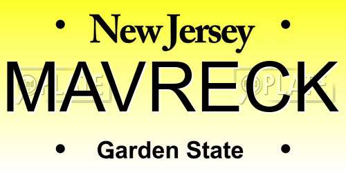 MAVRECK New Jersey License Plate