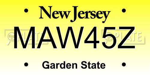 MAW45Z New Jersey License Plate
