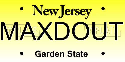 MAXDOUT New Jersey License Plate