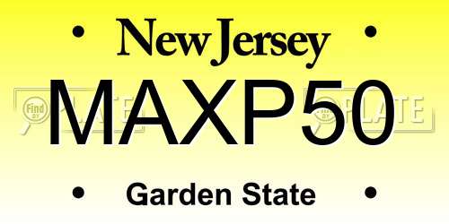 MAXP50 New Jersey License Plate