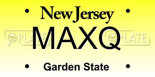 MAXQ New Jersey License Plate