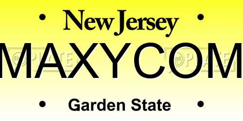 MAXYCOM New Jersey License Plate