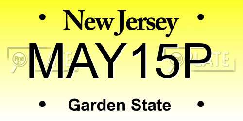 MAY15P New Jersey License Plate
