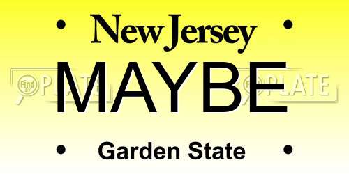 MAYBE New Jersey License Plate