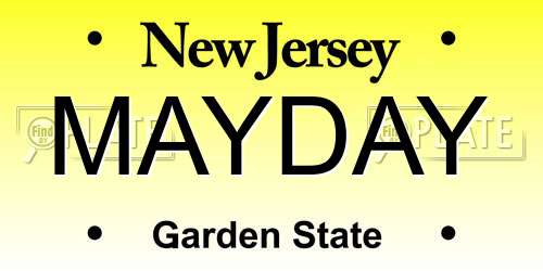MAYDAY New Jersey License Plate
