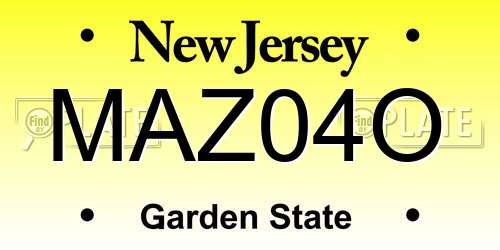 MAZ04O New Jersey License Plate