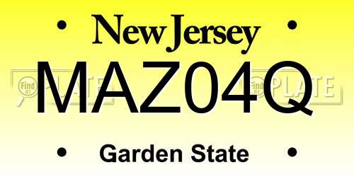 MAZ04Q New Jersey License Plate
