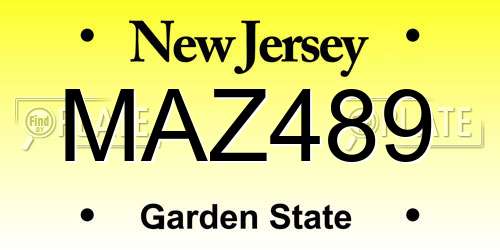 MAZ489 New Jersey License Plate