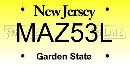 MAZ53L New Jersey License Plate