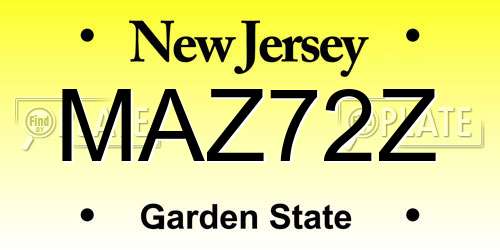 MAZ72Z New Jersey License Plate