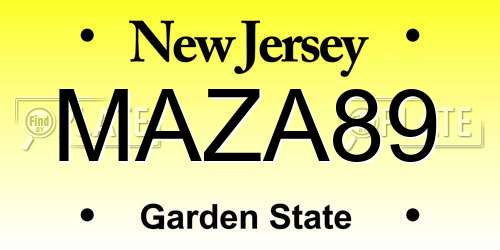MAZA89 New Jersey License Plate