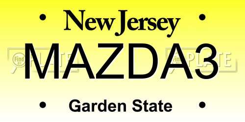 MAZDA3 New Jersey License Plate