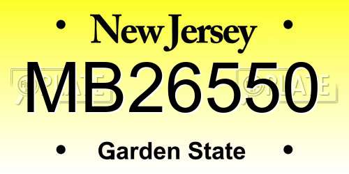 MB26550 New Jersey License Plate