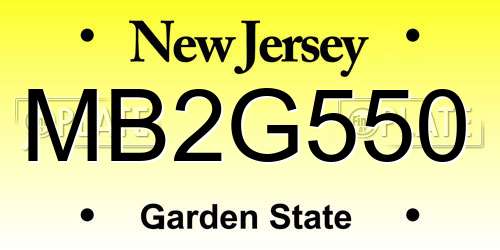 MB2G550 New Jersey License Plate