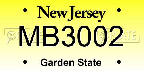 MB3002 New Jersey License Plate