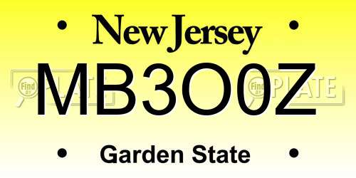 MB3O0Z New Jersey License Plate