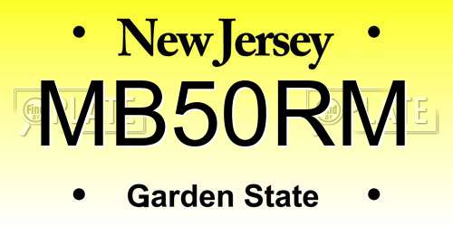 MB50RM New Jersey License Plate